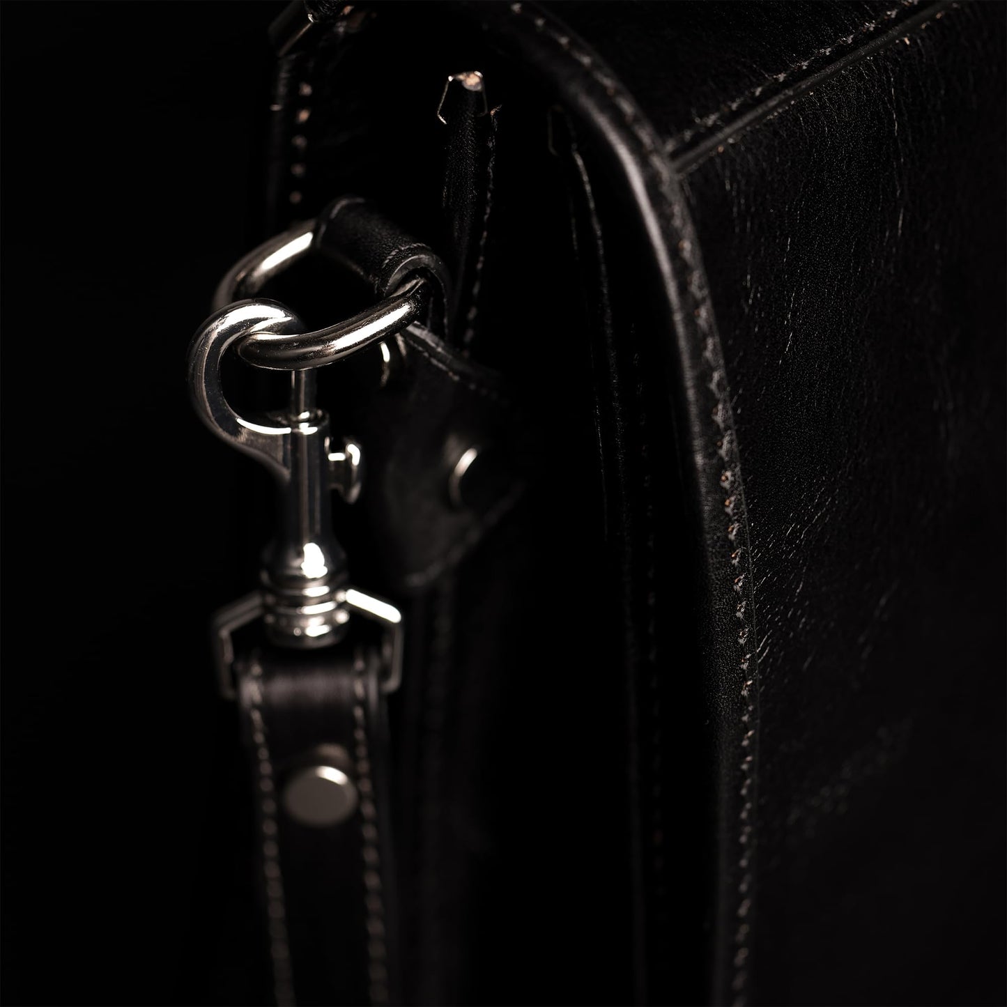 Time Resistance Hand Crafted Leather Messenger Shoulder Bag 15 Inch Laptop Briefcase Business Attache Black