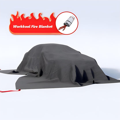 WORKKOOL Emergency Battery Blankets for Car,Fiberglass Fire Extinguisher Blanket,Survival Safety Fire Suppression Blanket for Electric/Fuel Vehicle Accidents with Carry Bag(13.12 * 19.7)