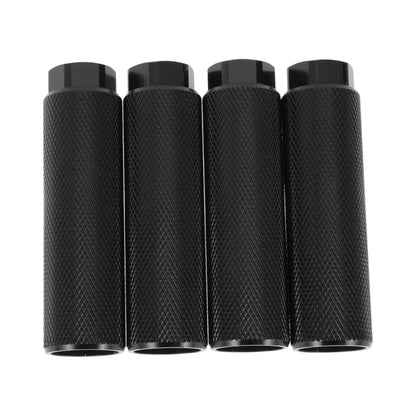 PARSLUCK 4 Pcs Aluminum Alloy Anti-Skid Bike Pegs 100mm Length Bicycle Backseats Stands Cycling Foot Pegs 3/8 Inch Axles Black