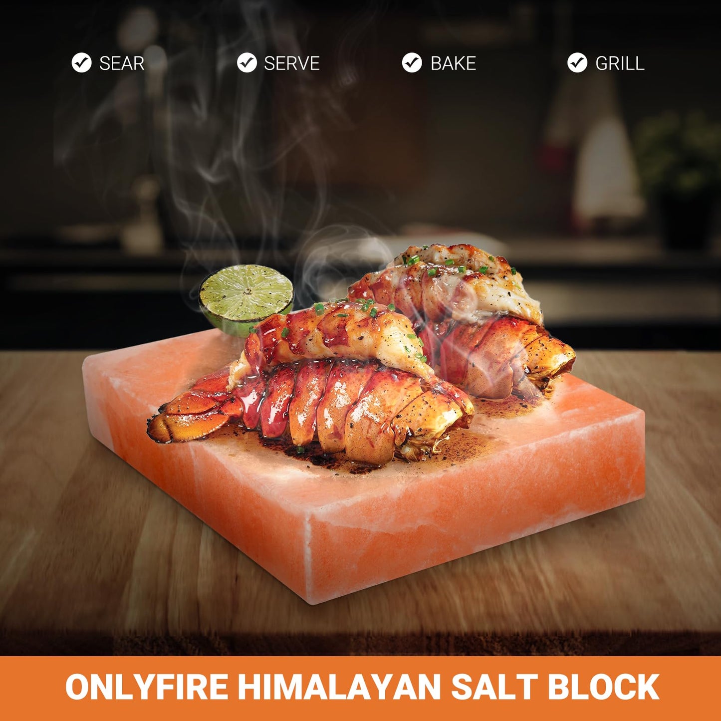 onlyfire Himalayan Salt Block For Grilling, Cooking, Searing, Cutting and Serving, 8" X 8" X 1.5" Food Grade Himalayan Pink Salt Stone Natural Salt Rock, BBQ Cooking Gifts for Cooks, Men, Women, Chef