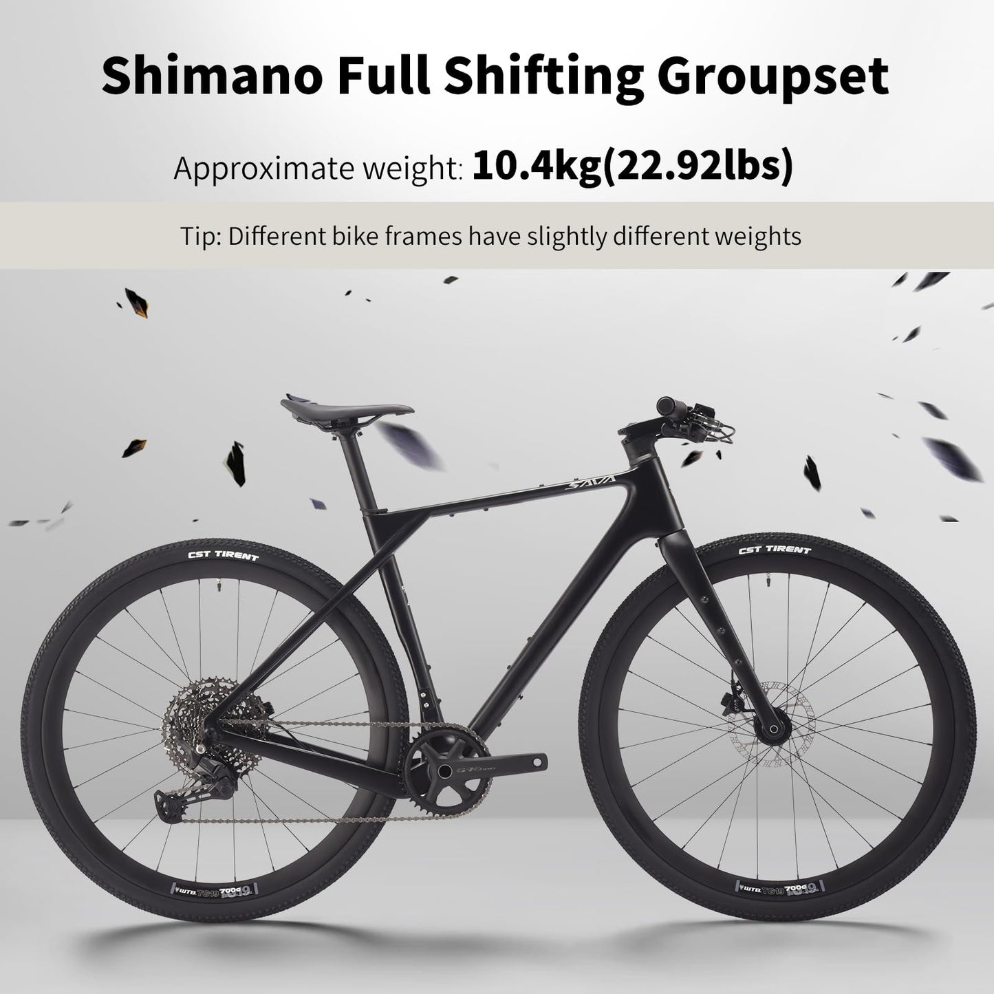 SAVADECK Carbon Gravel Bike - T800 Carbon Frame & Fork | Shimano U6000 11-Speed Groupset | Hydraulic Disc Brakes | 700CX40mm All-Terrain Tires | Men & Women Road/Off-Road Bicycle (Gold, 51cm)