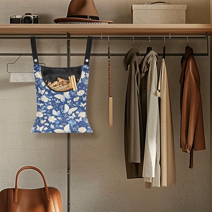 3 Pcs Butterfly and Floral Clothespin Bag