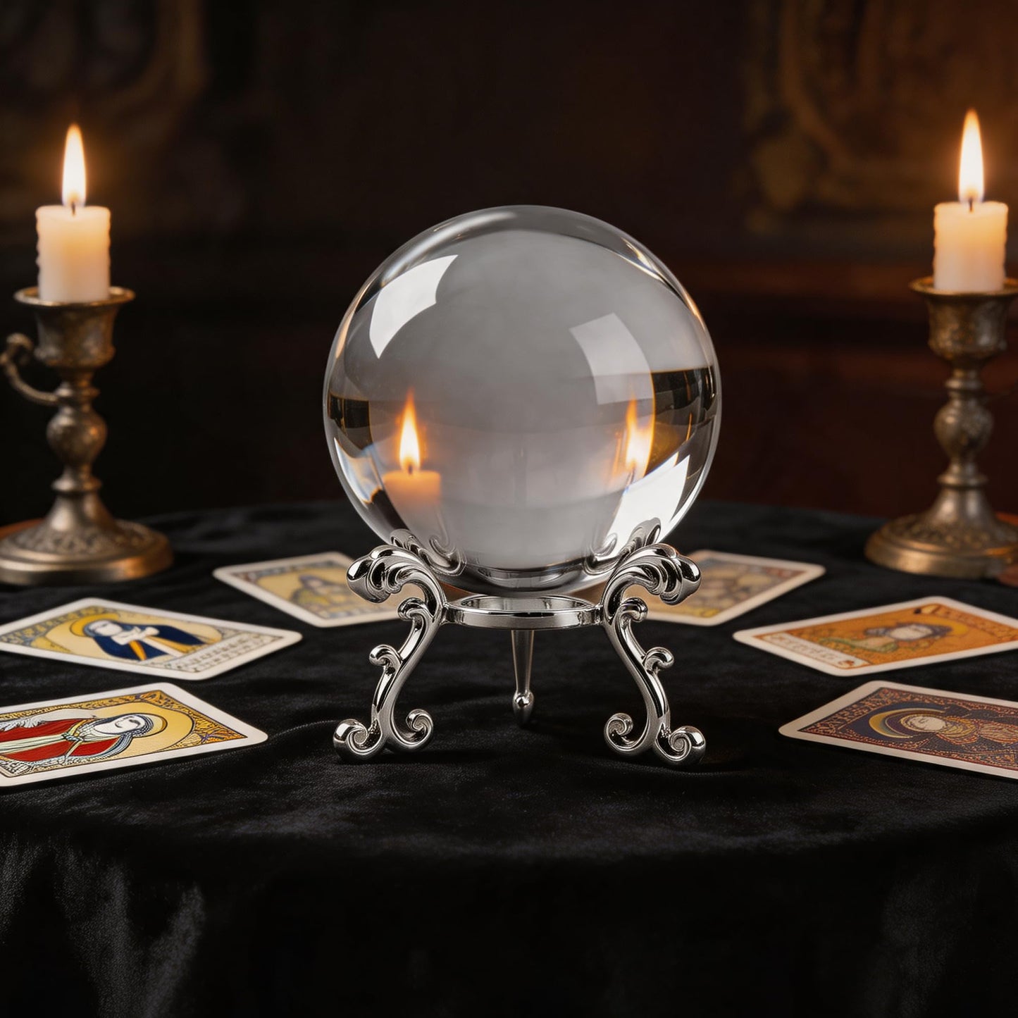 ZEERSHEE 3.9in Crystal Ball with Stand, Photography Prop for Decor