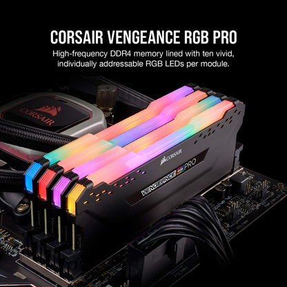 Corsair VENGEANCE RGB PRO DDR4 RAM 32GB (2x16GB) 3600MHz CL18 AMD Ryzen iCUE Compatible Computer Memory - Black (CMW32GX4M2Z3600C18)