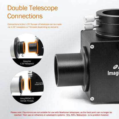 Astromania 1.25 Inch Flip Mirror for Telescope with Eyepiece Adapter, Precise Focusing & Centering Telescope Accessories with Camera & Eyepiece for Simultaneous Naked-Eye Viewing & Astrophotography