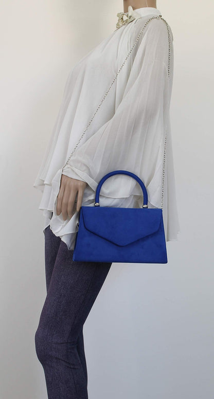 SwankySwans Women's Kendall Suede Clutch Bag, Royal Blue, One Size