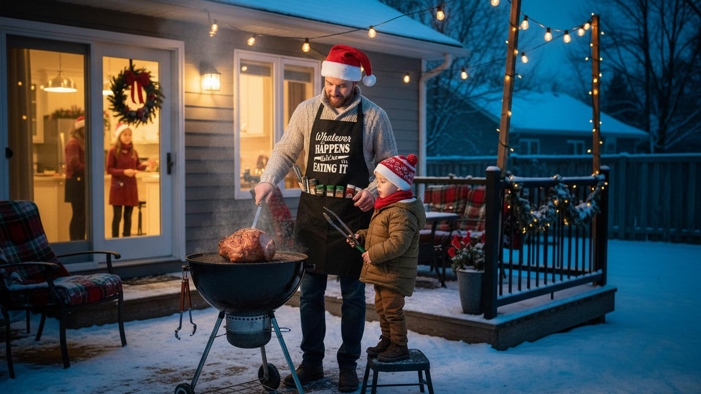 NewEleven Christmas Gift For Men, Dad, Husband, Him - Aprons For Men With Pockets - Funny Gifts For Men, Dad, Husband, Boyfriend, Him, Brother, Uncle - Grill Cooking BBQ Kitchen Chef Apron