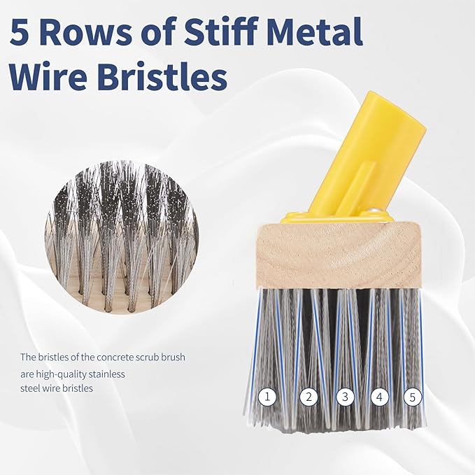 Stainless Steel Deck Brushes for Scrubbing Heavy Duty, Metal Stiff Wire