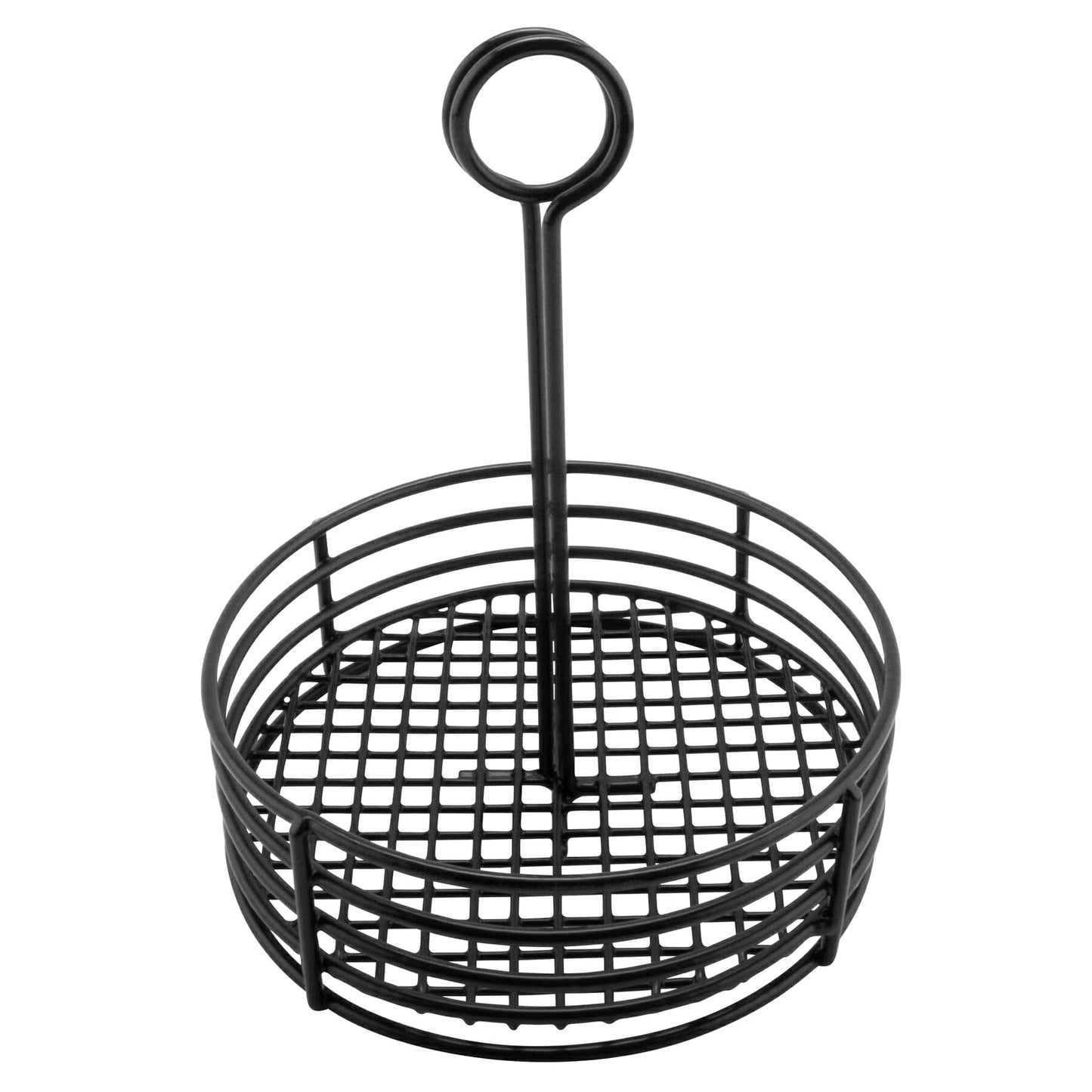 Get 4-31860 Black Round Stainless Steel Condiment Caddy Iron Teflon Coated Table Caddies Collection & Carlisle FoodService Products Sugar Caddy for Kitchens, Plastic, 20 Packets, Black, Small