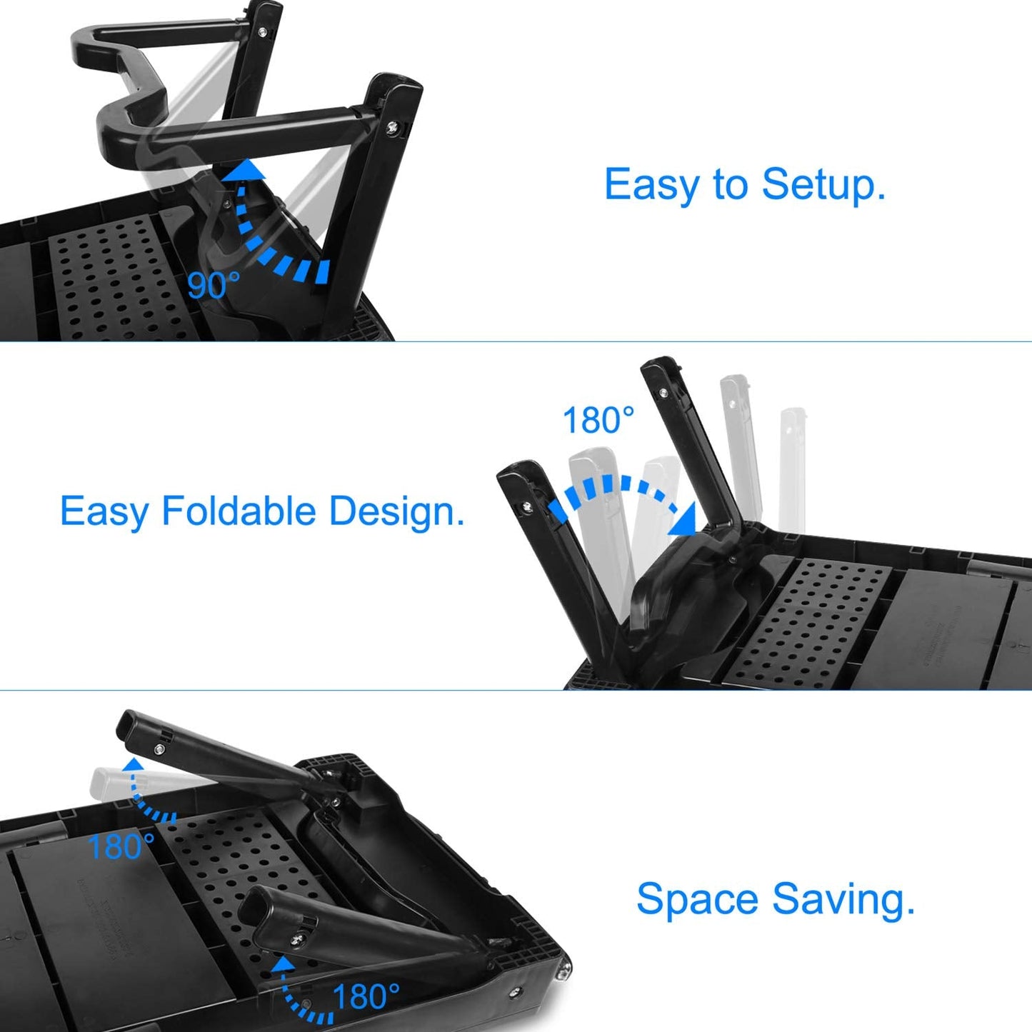 Moclever Laptop Bed Stand – Adjustable Laptop Table with Cooling Fan, Foldable Laptop Desk with USB Hub, LED Light & Storage – Multi-Functional Computer Tray for Bed, Sofa, Home, and Office