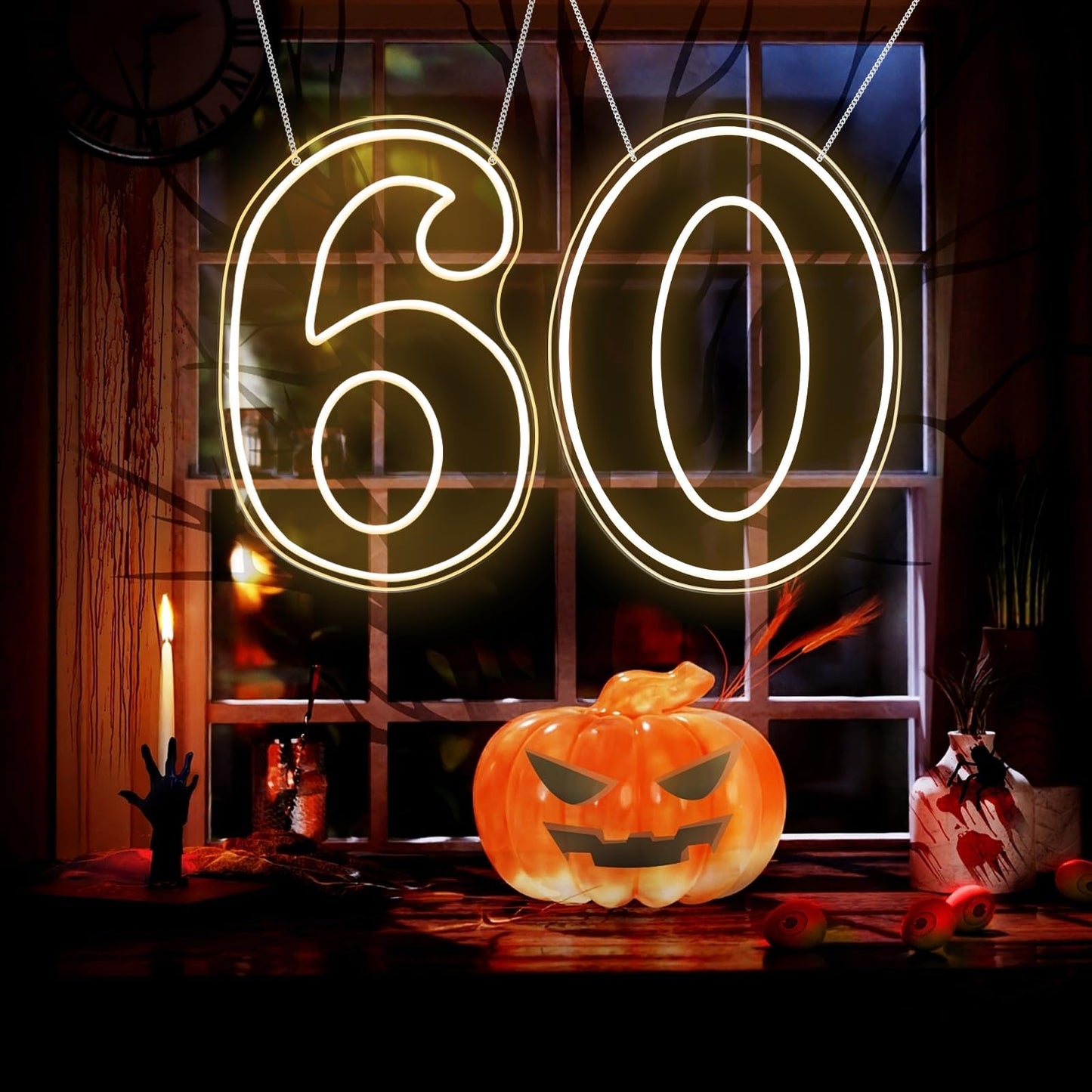 RUMONZS LED Acrylic Light up Number, Decorative Transparent Light up Letters USB Powered Big Number Sign Light for Birthday, Night Light, Party, Anniversary, Christmas, Home Decor, Wedding 12'' (number6)