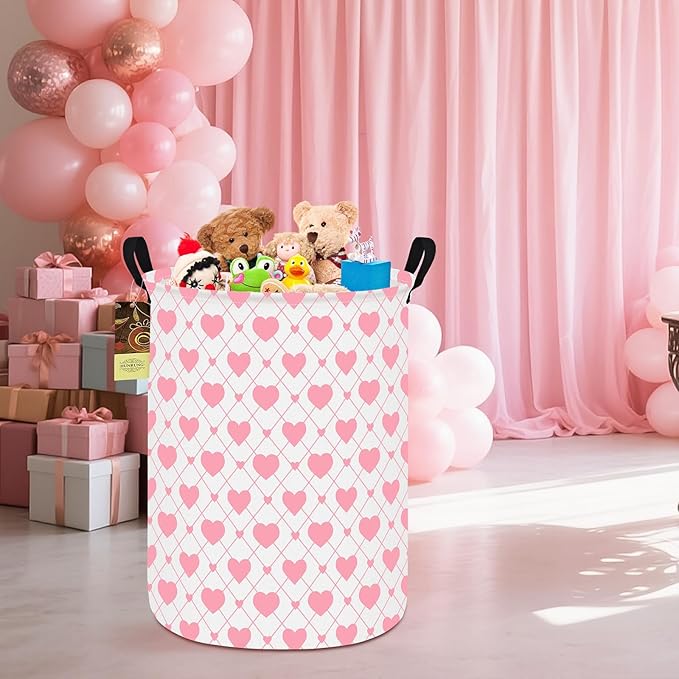 HUNRUNG Laundry Hamper, Large Canvas Fabric Lightweight Storage Basket Toy