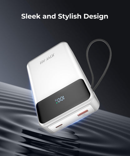 Portable-Charger-Power-Bank Travel Essentials Battery Pack USB C 30000mAh Built in Cable 22.5W Phone Fast Charging Powerbank Compatible with iPhone 16 15 14 13 12 11 iPad Samsung Google Xiaomi