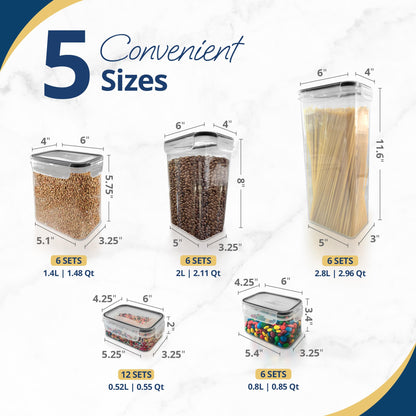 Reli. Airtight Food Storage Containers with Lids (36 Sets) | Kitchen Organizers and Storage Pantry Organizers | BPA Free Plastic Food Containers | Ultra Variety Pack w/Measuring Cup, 42 Labels, Pen