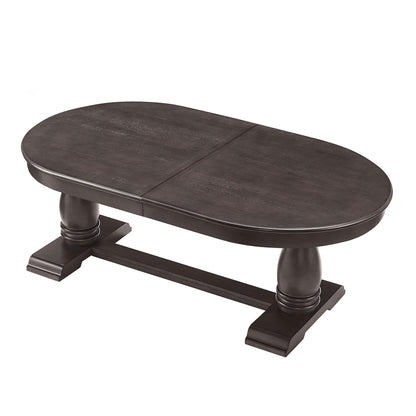 Ball & Cast Farmhouse Extendable Dining Table for 6-8, 76"-94" Long Extendable Kitchen-Table with Leaf, Mid Century Curved Wooden Expandable Table w/18 Leaves,Drop-Leaf Breakrest Table, Dark Brown