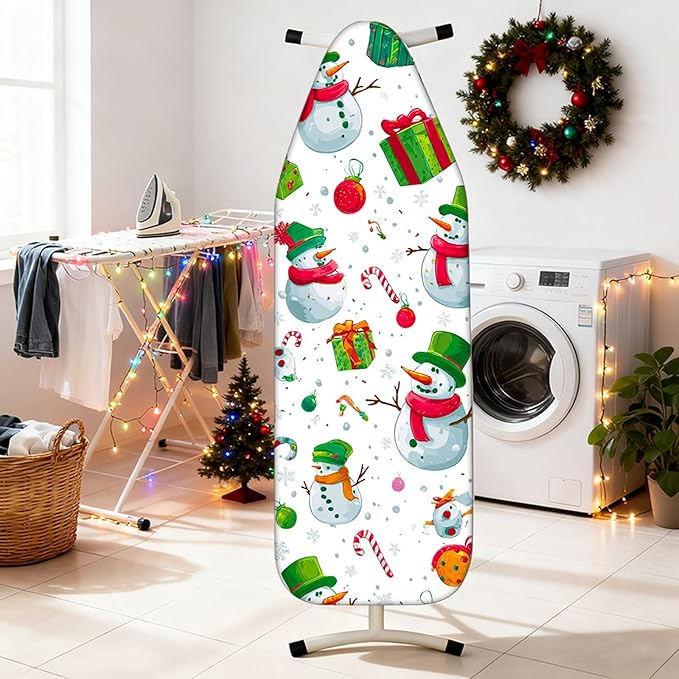 Nuxovilar Ironing Board Cover Winter Snowman Collage Pattern Polyester 15x54