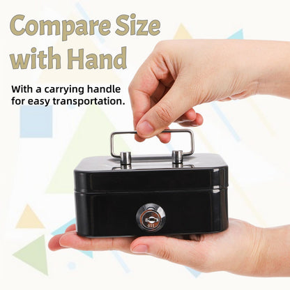 Jowgut 4 Pack Mini Cash Box, Small Metal Money Box with Key Lock, 4.5"L × 3.3"W × 2"H Durable Safe Coin Organizer Bank for Christmas New Year Gift