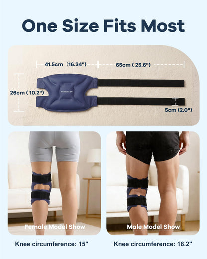 Knee Ice Pack Wrap 60-Minute Long-Lasting Ice Pack for Knee Pain Relief, Reusable Gel Ice Wrap for Leg Injuries, Swelling, Knee Replacement Surgery, Cold Therapy for Arthritis, Meniscus Tear, ACL Blue