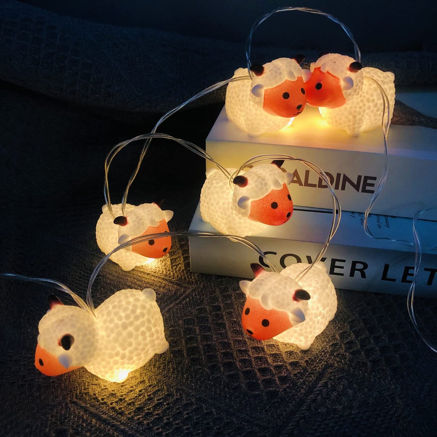 Sezrgiu 5.4FT Cute Sheep String Light 10LEDs Novelty Goat Ornaments Lights Battery Powered Lamb Fairy Light for Farmhouse Animal Party Decoration(10LED, B-Sheep)
