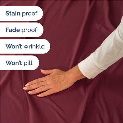 Full Size 4 Piece Sheet Set - Comfy Breathable & Cooling Sheets - Hotel Luxury Bed Sheets for Women & Men - Deep Pockets, Easy-Fit, Extra Soft & Wrinkle Free Sheets - Burgundy Oeko-Tex Bed Sheet Set