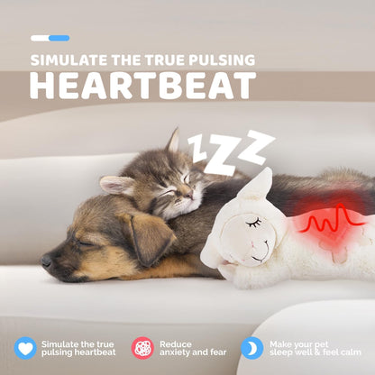 ALL FOR PAWS Little Buddy Heart Beat Sheep, Puppy Toy with Heartbeat Dog Training Toy for Separation Anxiety Relief Behavioral aid for Pets (Beige), (Pack of 1), packaging may vary