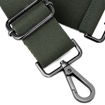 ZOOEASS Nickel Buckles Wide Shoulder Strap (Solid),Adjustable Replacement Belt Crossbody Canvas Bag Handbag (Olive Green)
