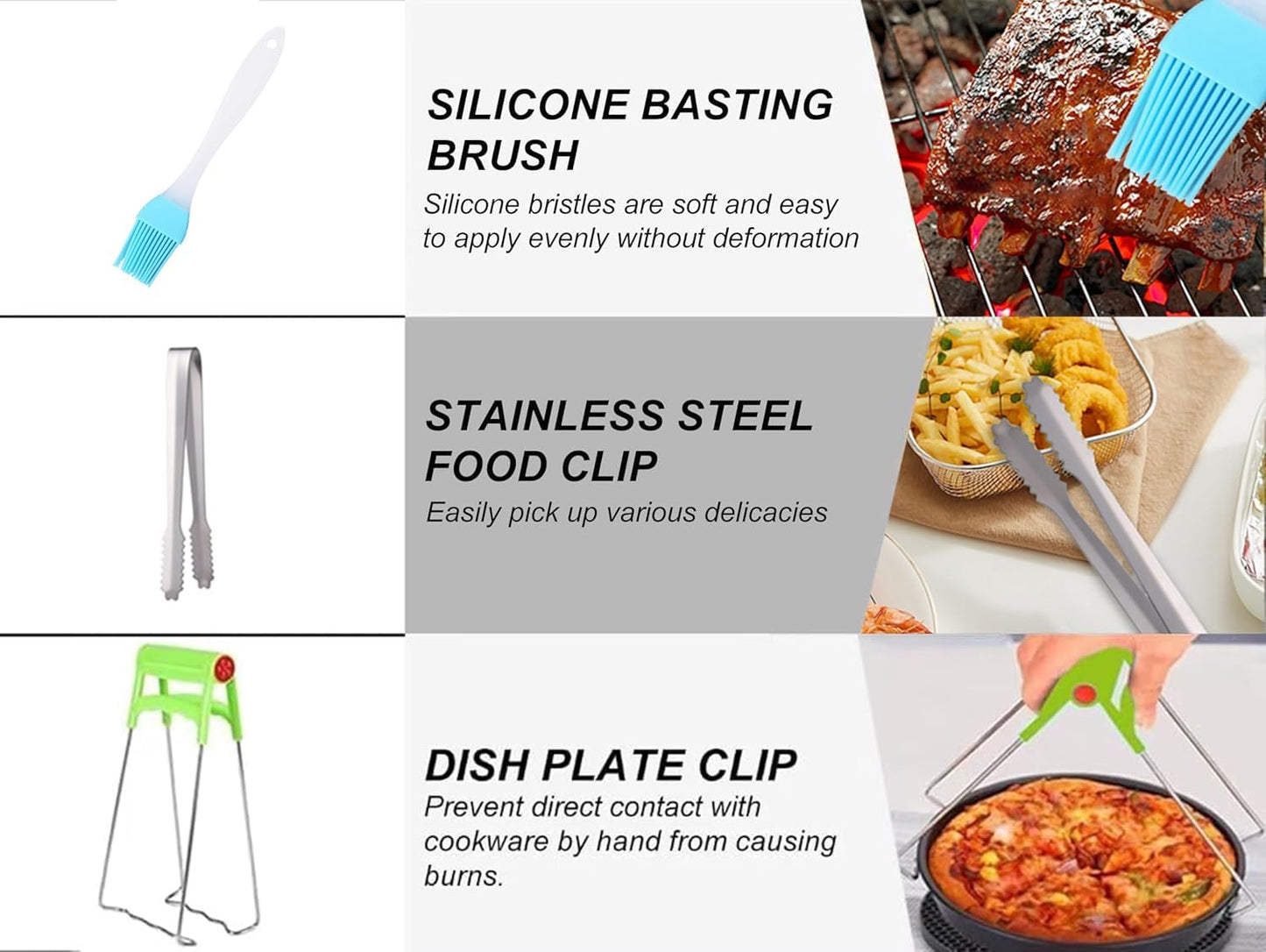 Air Fryer Accessories Set Fit for Gowise Gourmia Cozyna Ninja,Fit All 2.3qt-3.2qt Air Fryer,Kits with Skewers Silicone Mat,Pizza Pan,Cake Barrel,Non-Stick,Dishwasher Safe,Universal,6 Inch 10pcs,Black