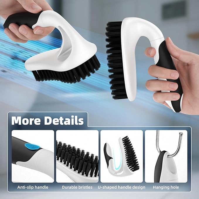 Scrub Brush Set, Heavy Duty Scrub Brushes Crevice Cleaning Brush