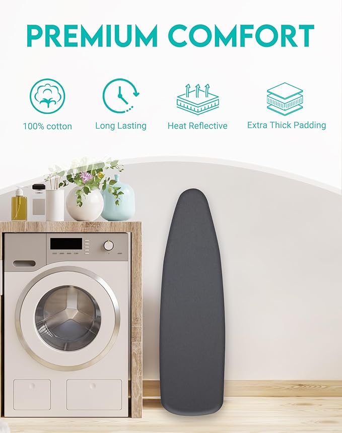 2025 Reinforced Ironing Board Cover and Pad, 15x54 Standard Size, Extra Thick