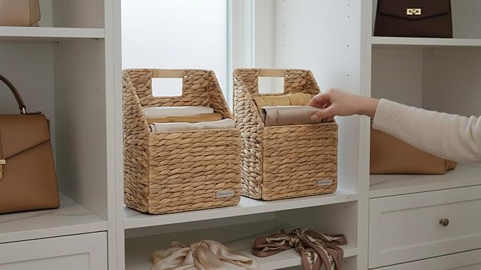Wicker Hanging Storage Basket, Water Hyacinth Baskets, Wall Decor Hyacinth