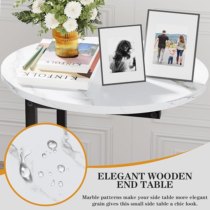 C Shaped End Side Table, Small Oval Couch Sofa Table