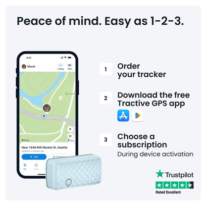 Tractive Mini GPS Cat Tracker | Market Leader | Real-Time Location Tracking | Location History | Monitor Activity | Collar Included