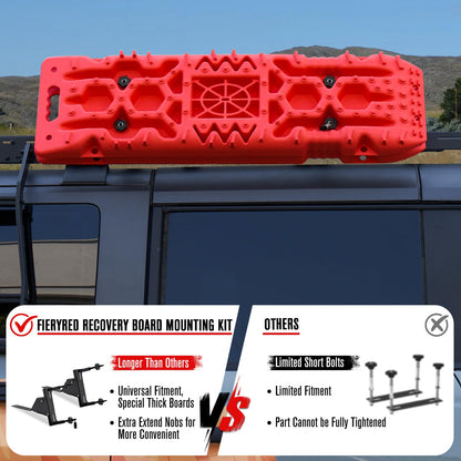 FieryRed Traction Boards Offroad, Recovery Boards with 2 Leashes and Carry Bag, Recovery Track Board Mounting Kit