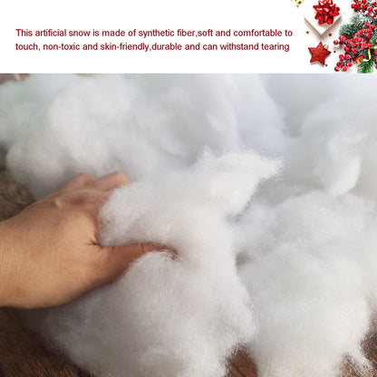 Pextian Christmas Fake Snow Decor, Artificial Snow Fluff Decoration, Cotton Snow for Winter Village, Flame Resistant Indoor Snow Blanket for Nativity, Christmas Decoration(5.6 OZ)