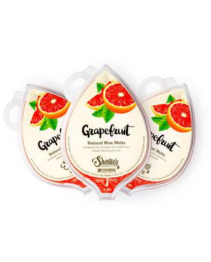 Shortie's Candle Company Grapefruit Natural Soy Wax Melts 3 Pack - 3 Highly Scented 3 Oz. Bars - Made with 100% Soy and Essential Fragrance Oils - Phthalate & Paraffin Free, Vegan, Non-Toxic