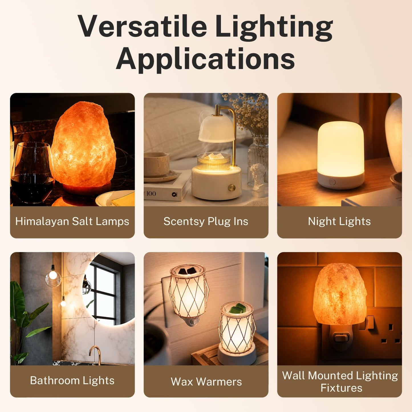 FRIGESWIFT Salt Lamp Bulb 25W, E12 T20 Candelabra Base Bulb for Himalayan Salt Lamps, Wax Warmers, Night Lights & Bathroom Lights, 120V 2700K Clear Glass - Pack of 14