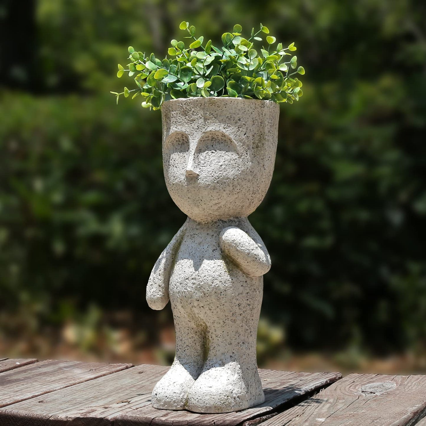 FIMOFIDRE CYNOR Head Planter Face Planters for Indoor Plants Resin Plant Pots with Drainage Hole Unique Succulents Plants Live Outdoor Tree Man