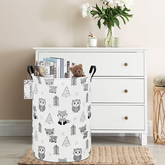 FANKANG Storage Basket, Nursery Hamper Canvas Laundry Basket Foldable