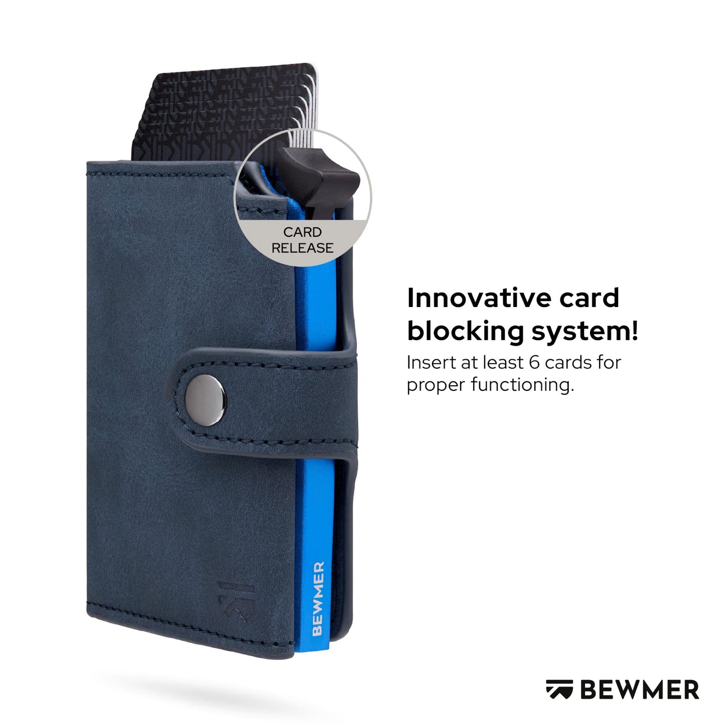 BEWMER 2 Shielded Credit Card Wallet | Anti-Cloning Protection Slim RFID Wallet for Men and Women | Card and Money Clip with Coin Holder