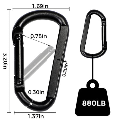 INNSTAR Cable Attachments for Gym, Heavy Cable Handles with Solid ABS Core Grips, D Handle Cable Attachment, Cable Machine Handles for Resistance Bands (Black Clips)
