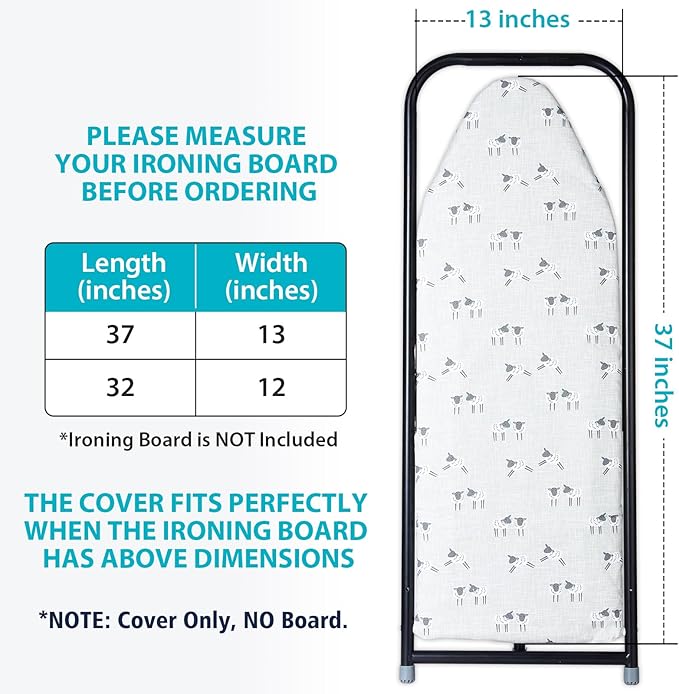 Seiritex Over The Door Ironing Board Cover 13 x 37 inch, Small Iron Board Cover