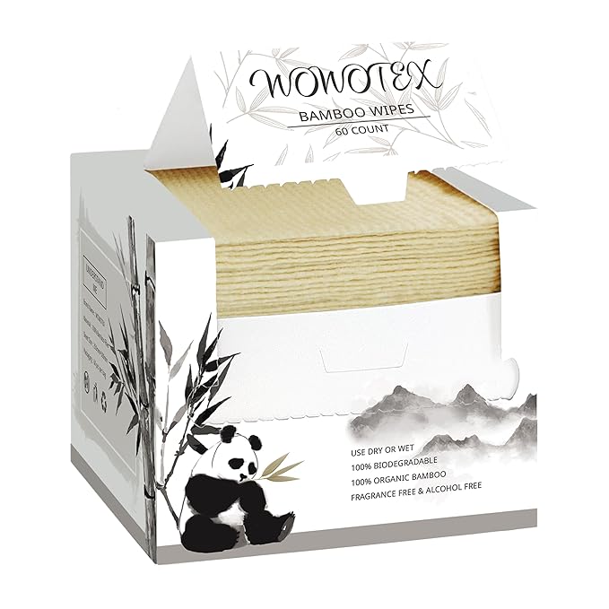 Bamboo Rayon Disposable Face Towel Biodegradable Large Dry Face Wipes 240 Count