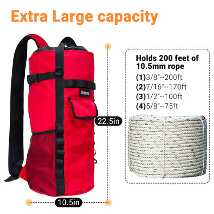 Brobantle Climbing Rope Bag,Large Capacity Arborist Tree Rope Storage Bag,Waterproof Outdoor Rock Climbing Gear Bag