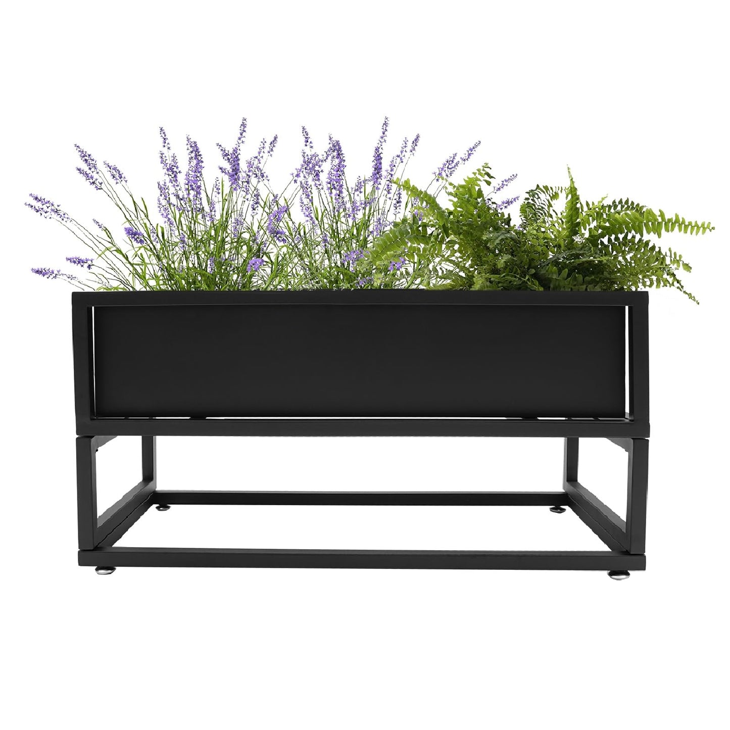 Ongniong Outdoor Elevated Planter Box Rectangle Raised Garden Bed 29" x 12" x 14" Carbon Steel Metal Planters with Drainage for Herbs and Flowers All-Weather Flower Beds for Patio
