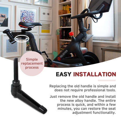 MUGLFPT Exercise Bike Horizontal Seat Bar Adjustment Lever , Compatible with Peloton Exercise Bike Replacement Handle, Adjustable Alloy L-Shaped Handle Accessory