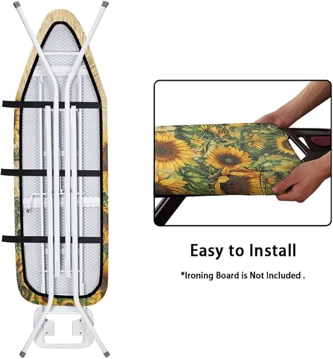 Sunfloral Ironing Board Cover, Iron Board Cover Standard Size, Floral Ironing