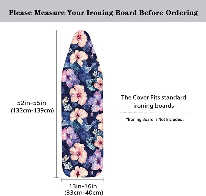 Hibiscus Butterfly Printed Ironing Board Cover Household Iron Board Covers