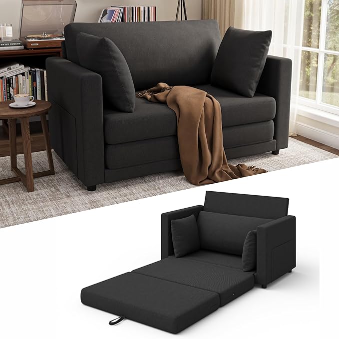 Convertible Sofa Bed, 2 in 1 Pull Out Loveseat Sleeper Sofa | 78.7” Folding