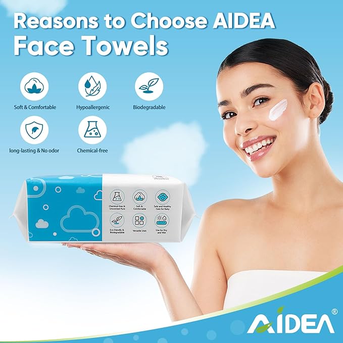 AlDEA Face Towels Disposable-600Ct, Face Towelettes