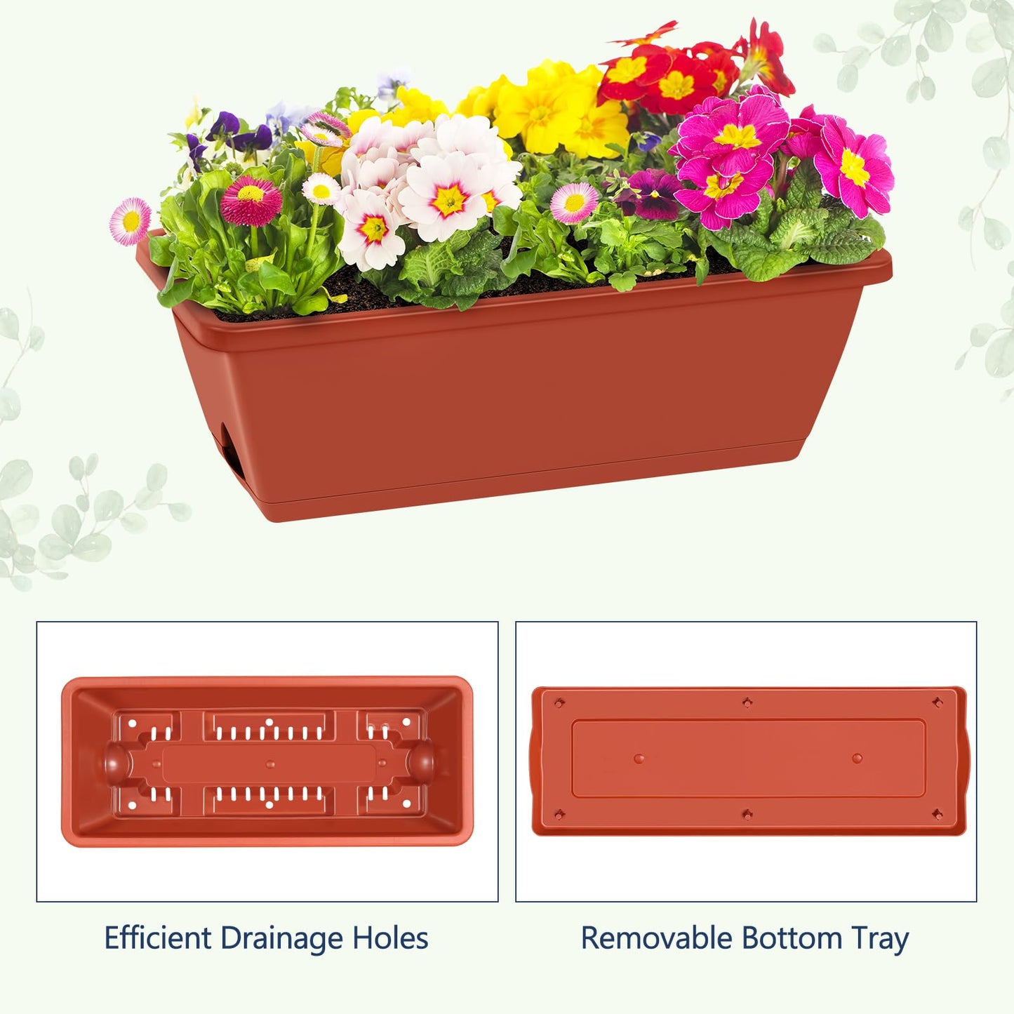Raised Garden Beds Outdoor Elevated Planter Boxes with Trellis Herb Garden Planter Outdoor Raised Flower Boxes with Legs for Vegetable Patio Balcony Porch, Brick Red